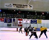 Final faceoff of the 
game.